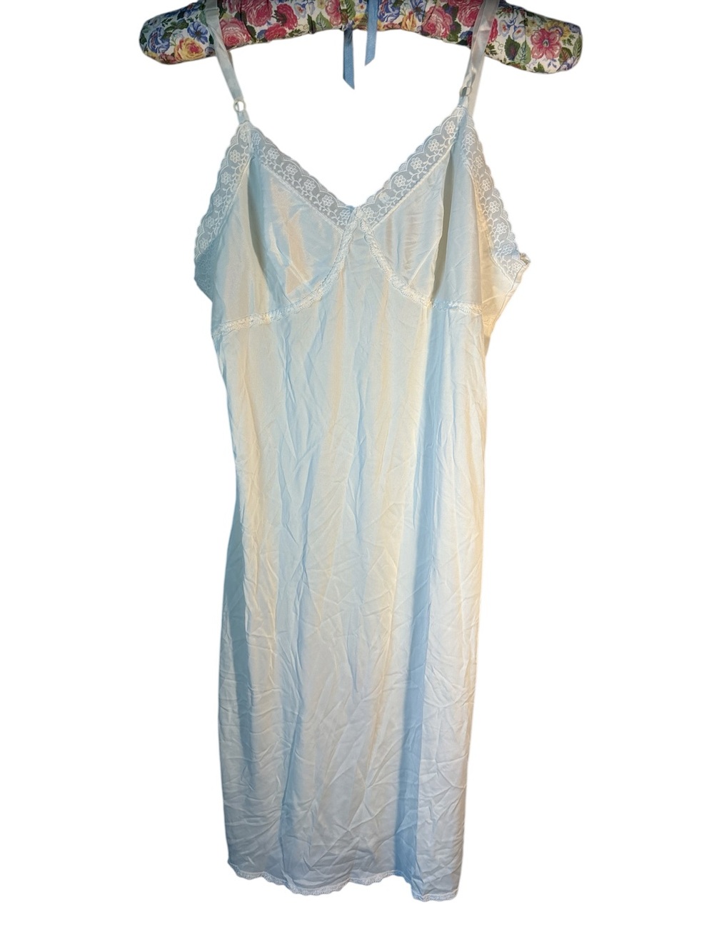 Vtg Sears The Doesn't Slip Nylon Slip Dress White Ivory Size 40 Coquette Lace